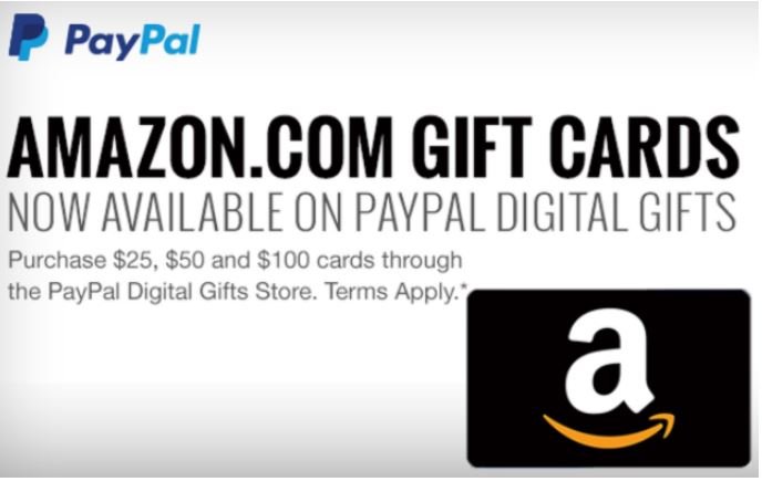 Buy Amazon gift cards with PayPal